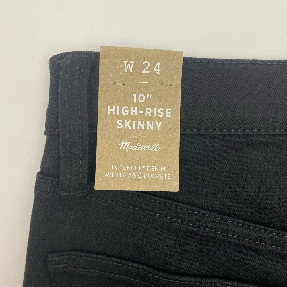 Madewell 10” High Rise Skinny Jeans Tencel Denim Edition: Lunar Black Wash